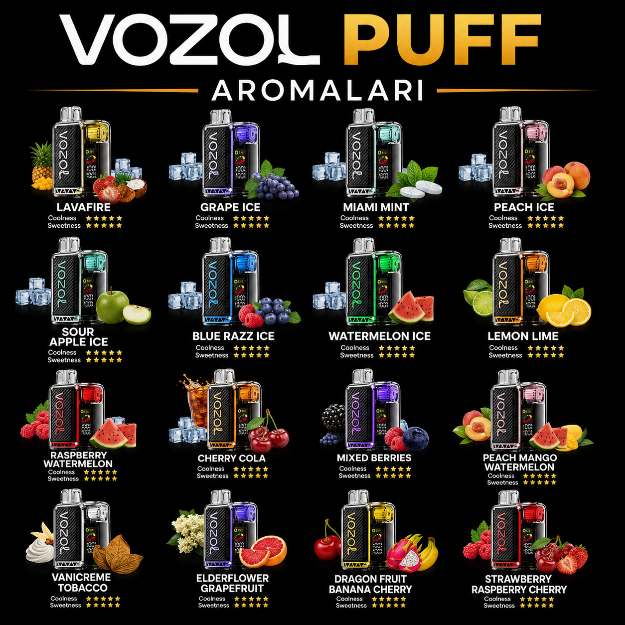 Vozol Puff Aromaları